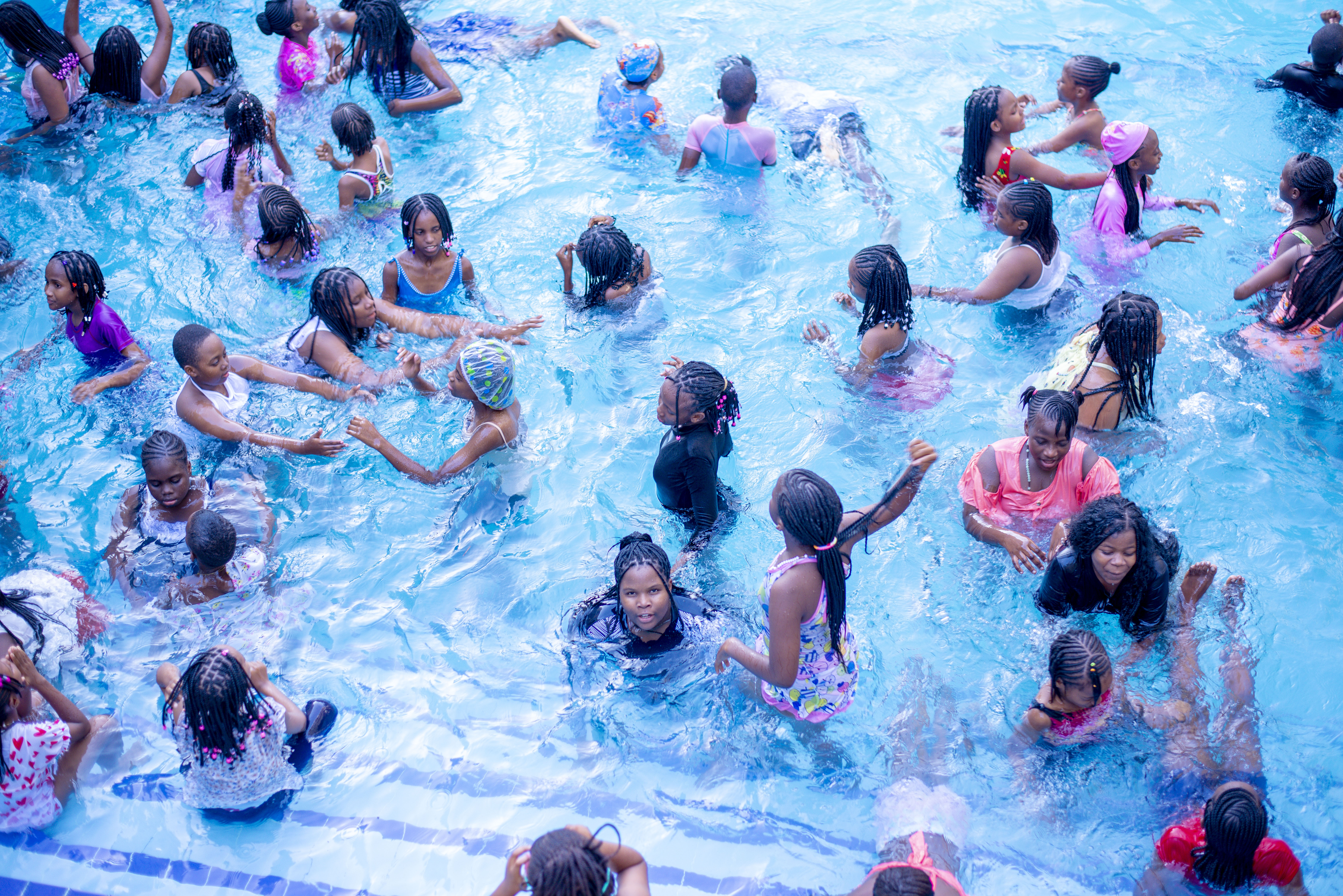 Students having fun in the water